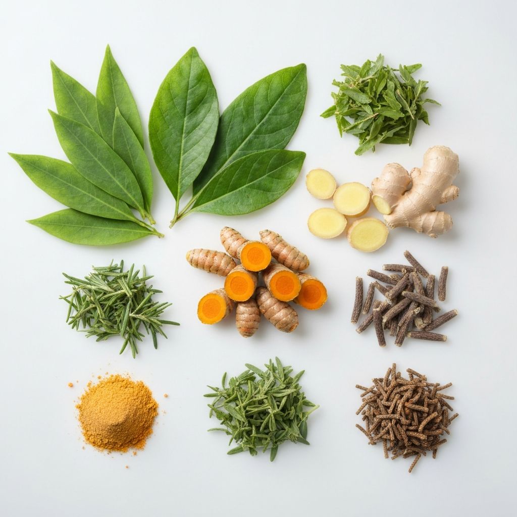 Fresh herbs and botanical ingredients